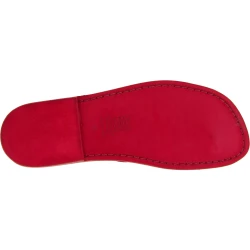 Red leather thongs sandals for men Handmade