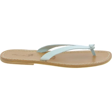 White leather thongs sandals for men Handmade