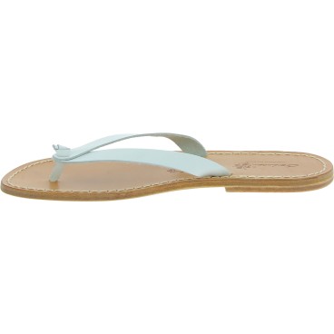 Chanclas hechas a mano de cuero blanco para hombres