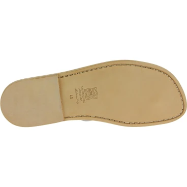 Chanclas hechas a mano de cuero blanco para hombres