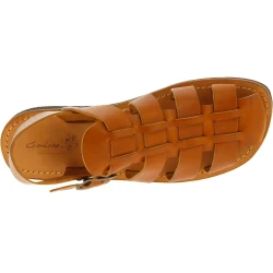 Handmade in Italy men's fisherman sandals in tan leather