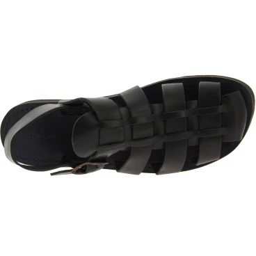Handmade in Italy men's fisherman sandals in black leather