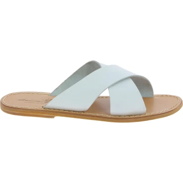 Lederslipper für Herren aus weißes Leder in Italien von Handgefertigt