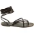Flat strappy leather sandals mud color handmade in Italy
