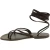 Flat strappy leather sandals mud color handmade in Italy