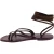 Damen Riemchen-Sandalen im Plaumefarbene Leder in Italien von Handgefertigt