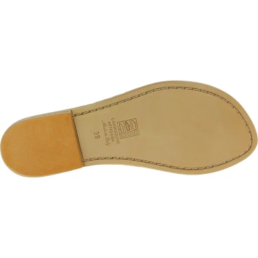 Riemchen-Sandalen für Damen aus Weiße Leder in Italien von Handgefertigt