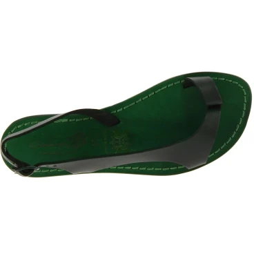 Green leather thong sandals for women Handmade in Italy