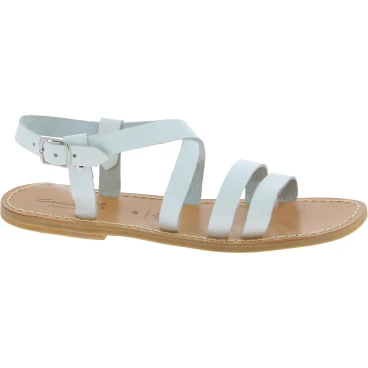 Franziskaner-Sandalen für Männer aus Weiße Leder in Italien von Handgefertigt