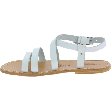Franziskaner-Sandalen für Männer aus Weiße Leder in Italien von Handgefertigt