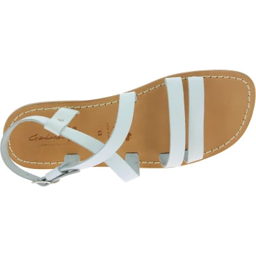 Franziskaner-Sandalen für Männer aus Weiße Leder in Italien von Handgefertigt