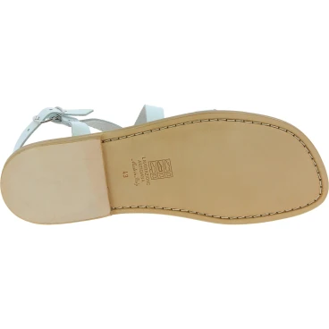 Franziskaner-Sandalen für Männer aus Weiße Leder in Italien von Handgefertigt