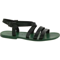 Sandali cuoio uomo in pelle verde fatti a mano in Italia