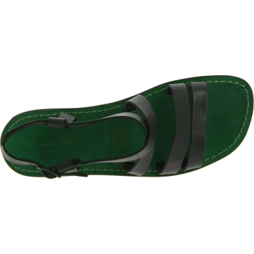 Sandali cuoio uomo in pelle verde fatti a mano in Italia