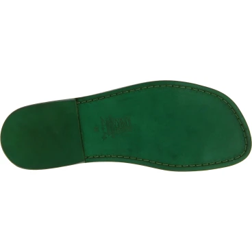 Men's green leather sandals Handmade in Italy