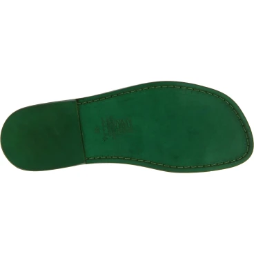Sandali cuoio uomo in pelle verde fatti a mano in Italia