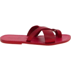 Tongs en cuir rouge pour homme fait à la main en Italie