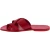 Rote Leder-Flip-Flops auf der großen Zehe und der Ledersohle