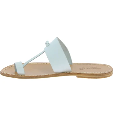 Weiße Flip-Flop-Sandalen aus Leder in Italien von Handgefertigt