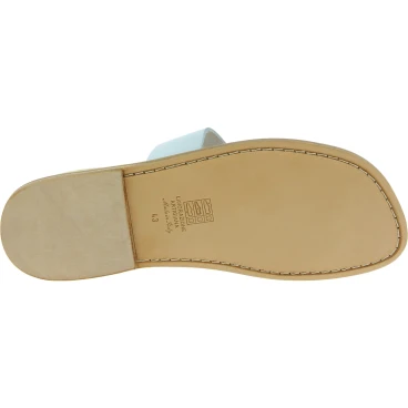 Weiße Flip-Flop-Sandalen aus Leder in Italien von Handgefertigt