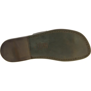 Schlammfarbene Flip-Flop-Ledersandalen für Herren in Italien von Handgefertigt
