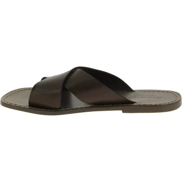 Lederslipper für Herren aus schlammfarbenem Leder in Italien von Handgefertigt