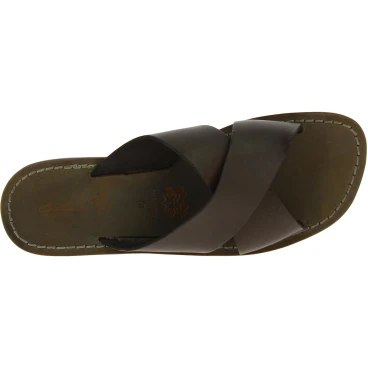 Lederslipper für Herren aus schlammfarbenem Leder in Italien von Handgefertigt