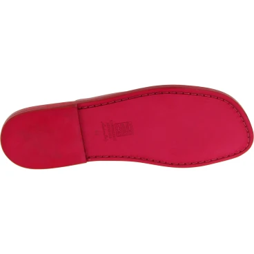Claquettes homme en cuir rouge fait à la main en Italie