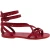 Damen Riemchen-Sandalen aus rote Leder in Italien Handgemachte