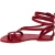 Women's strappy red leather sandals Handmade in Italy