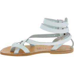 Sandalias de gladiador para hombre en piel blanca hechas a mano en Italia