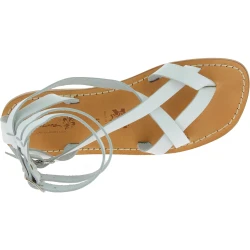Sandalias de gladiador para hombre en piel blanca hechas a mano en Italia