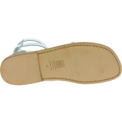 Sandales gladiateur homme en cuir blanc artisanales