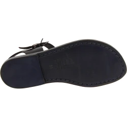 Sandales noir pour femme en cuir travaillé à la main en Italie