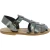 Titanfarbene Damen-Sandalen aus echtem Leder in Italien von Handgefertigt