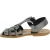 Titanfarbene Damen-Sandalen aus echtem Leder in Italien von Handgefertigt