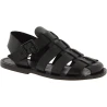 Sandalias frailes para hombre en cuero negro hechas en Italia