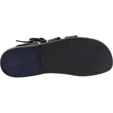 Handmade men's fisherman sandals in black leather Made in Italy