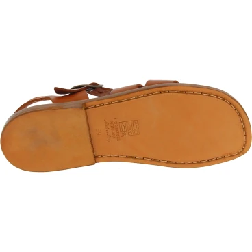 Sandali da uomo in pelle color cuoio fatti a mano in Italia