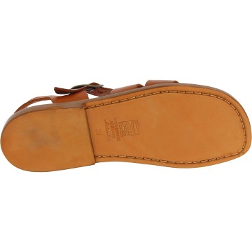 Sandalias hombre en cuero marron hechos a mano en Italia