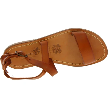 Women's sandals in tan leather handmade in Italy