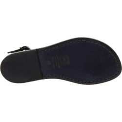 Damen-Sandalen aus schwarze Leder in Italien von Handgefertigt