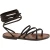 Women's dark brown strappy leather sandals handmade in Italy