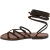 Women's dark brown strappy leather sandals handmade in Italy