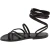 Women's black strappy leather sandals handmade in Italy