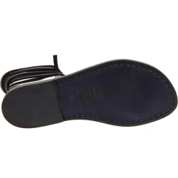 Handmade black leather strappy sandals for women Made in Italy
