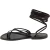 Handmade black leather strappy sandals for women Made in Italy