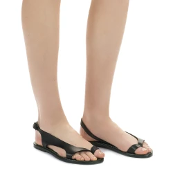 Riemchen-Sandalen für Damen aus grüne Leder in Italien von Handgefertigt