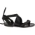 Damen Sandalen aus Schwarz Leder flach in Italien von Handgefertigt