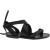 Sandalias de cuero negro para mujer hecho a mano en Italia